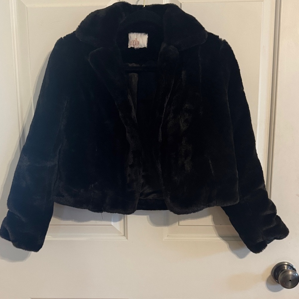 Gianni Bini Black Faux Fur Jacket